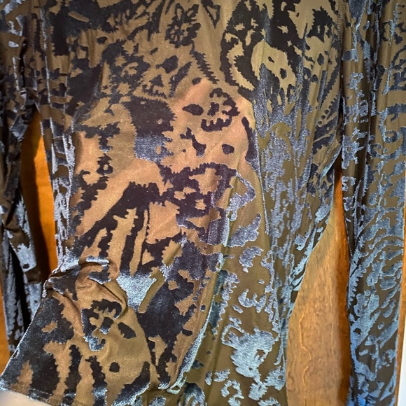 Vera Wang Women’s Blue Velvet Long Sleeve (M) - Picture 4 of 5